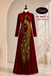 Vải áo dài kết chim công cao cấp