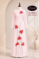 Vải áo dài kết hoa hồng môn
