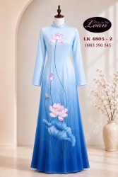 Vải áo dài kết hoa sen cao cap