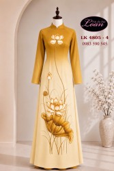 Vải áo dài kết hoa sen cao cap