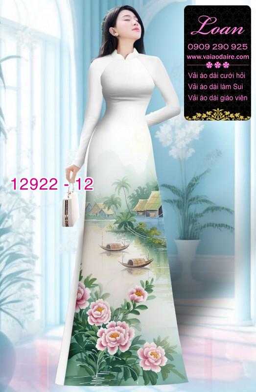 Vải áo dài hoa in 3D