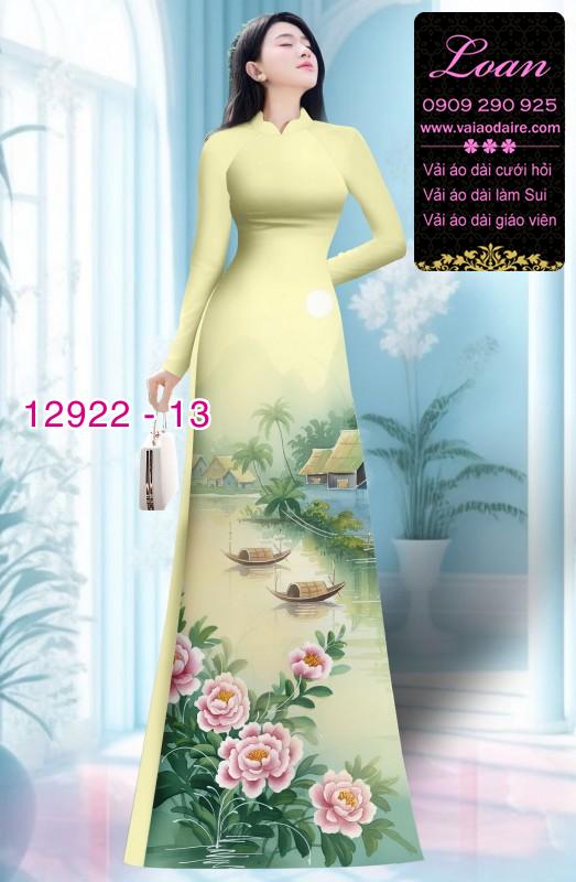 Vải áo dài hoa in 3D