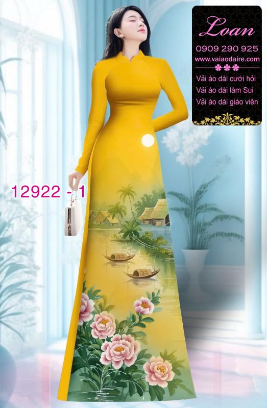 Vải áo dài hoa in 3D