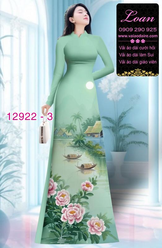 Vải áo dài hoa in 3D