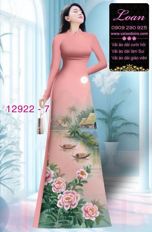 Vải áo dài hoa in 3D