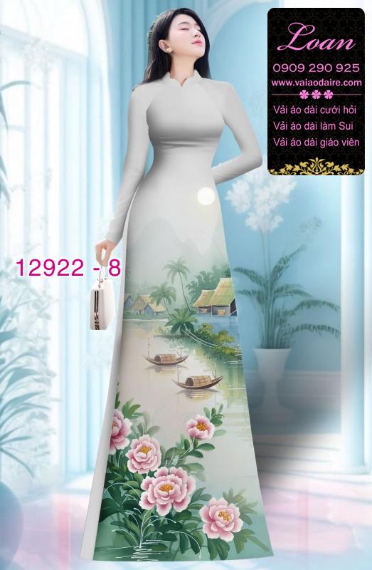 Vải áo dài hoa in 3D