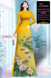 Vải áo dài hoa in 3D