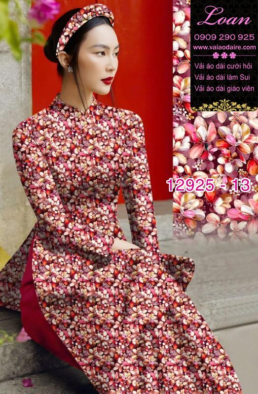 Vải áo dài hoa nhí in 3D