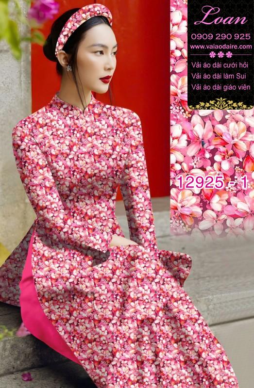 Vải áo dài hoa nhí in 3D