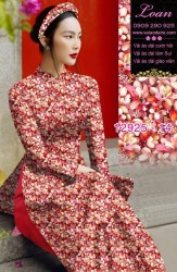 Vải áo dài hoa nhí in 3D