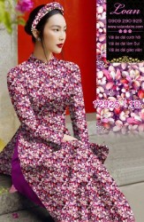 Vải áo dài hoa nhí in 3D