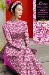 Vải áo dài hoa nhí in 3D