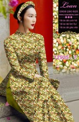 Vải áo dài hoa nhí in 3D