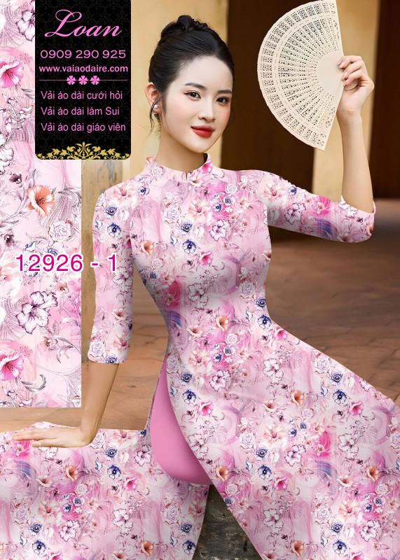 Vải áo dài hoa nhí in 3D