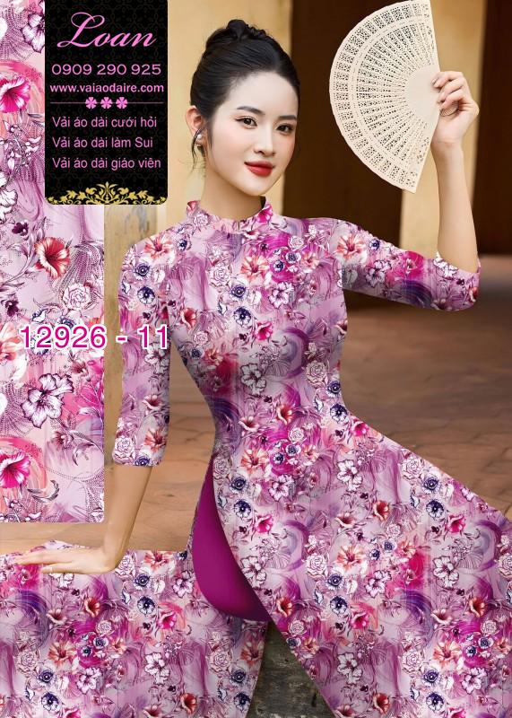 Vải áo dài hoa nhí in 3D