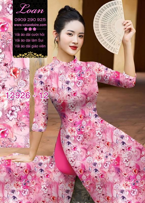 Vải áo dài hoa nhí in 3D