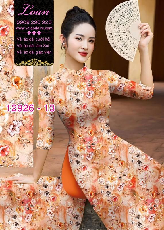 Vải áo dài hoa nhí in 3D
