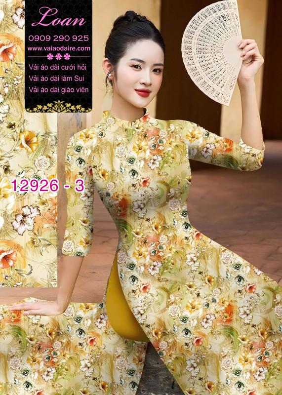 Vải áo dài hoa nhí in 3D