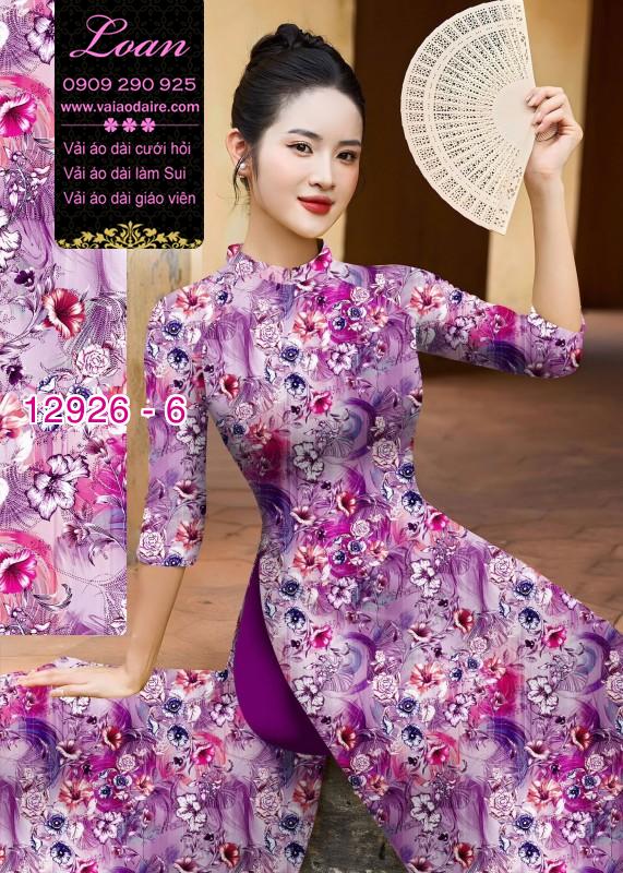 Vải áo dài hoa nhí in 3D