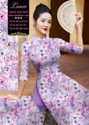 Vải áo dài hoa nhí in 3D
