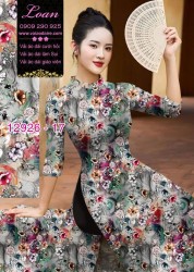 Vải áo dài hoa nhí in 3D