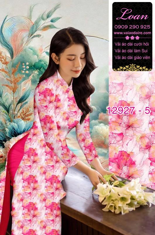 Vải áo dài hoa nhí in 3D