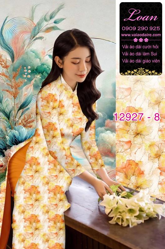 Vải áo dài hoa nhí in 3D