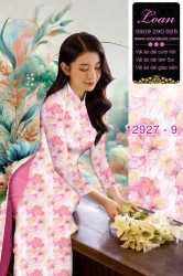 Vải áo dài hoa nhí in 3D