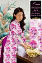 Vải áo dài hoa nhí in 3D