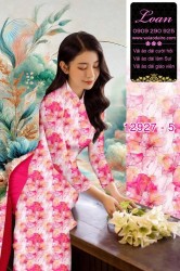Vải áo dài hoa nhí in 3D