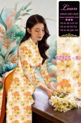 Vải áo dài hoa nhí in 3D