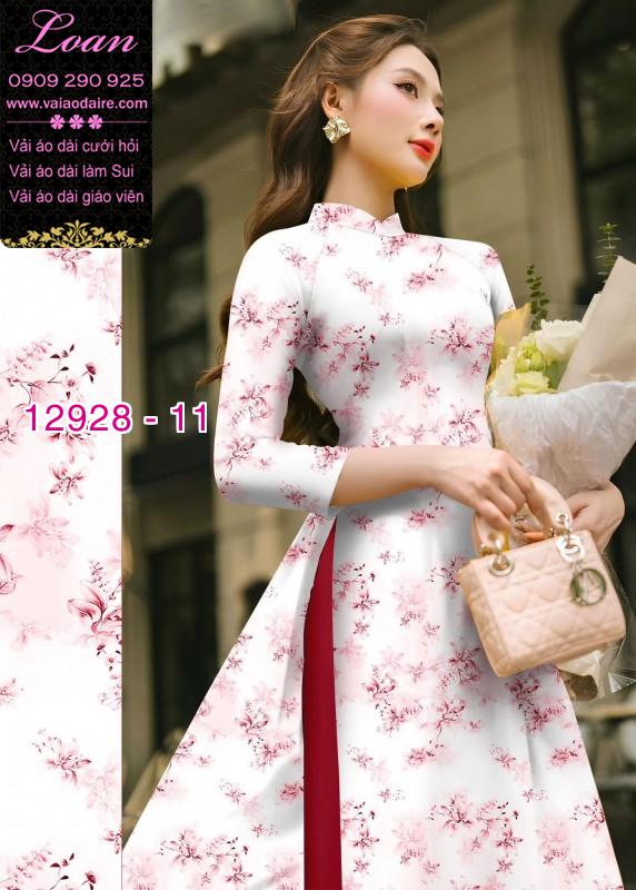 Vải áo dài hoa nhí in 3D