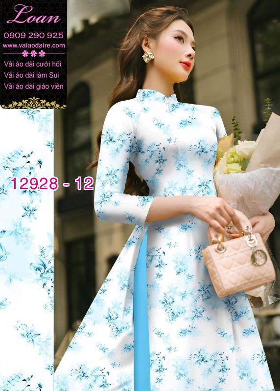 Vải áo dài hoa nhí in 3D