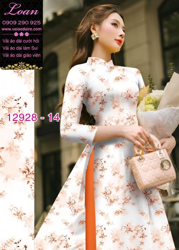 Vải áo dài hoa nhí in 3D