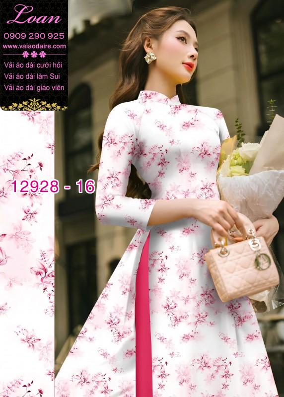 Vải áo dài hoa nhí in 3D