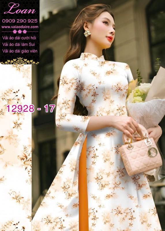 Vải áo dài hoa nhí in 3D