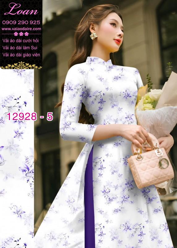 Vải áo dài hoa nhí in 3D
