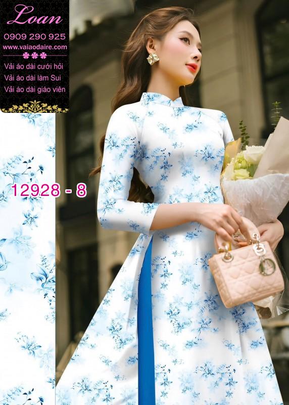 Vải áo dài hoa nhí in 3D