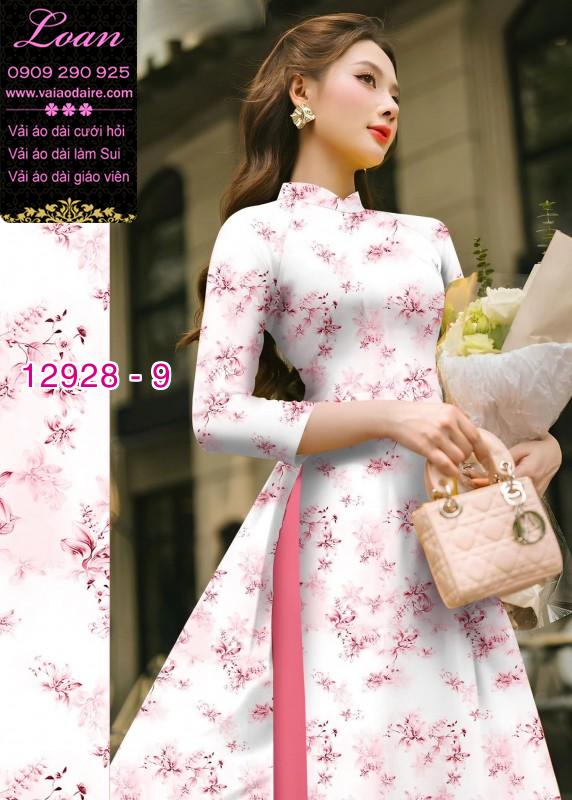 Vải áo dài hoa nhí in 3D