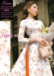 Vải áo dài hoa nhí in 3D