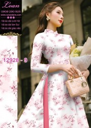 Vải áo dài hoa nhí in 3D