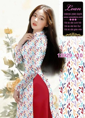 Vải áo dài hoa nhí in 3D-12929