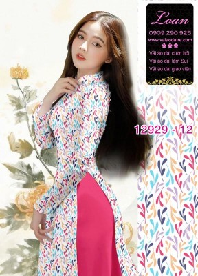 Vải áo dài hoa nhí in 3D-12929