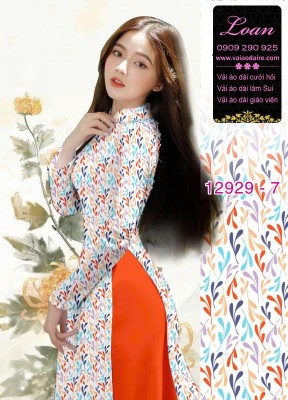 Vải áo dài hoa nhí in 3D-12929
