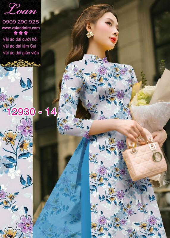Vải áo dài hoa nhí in 3D
