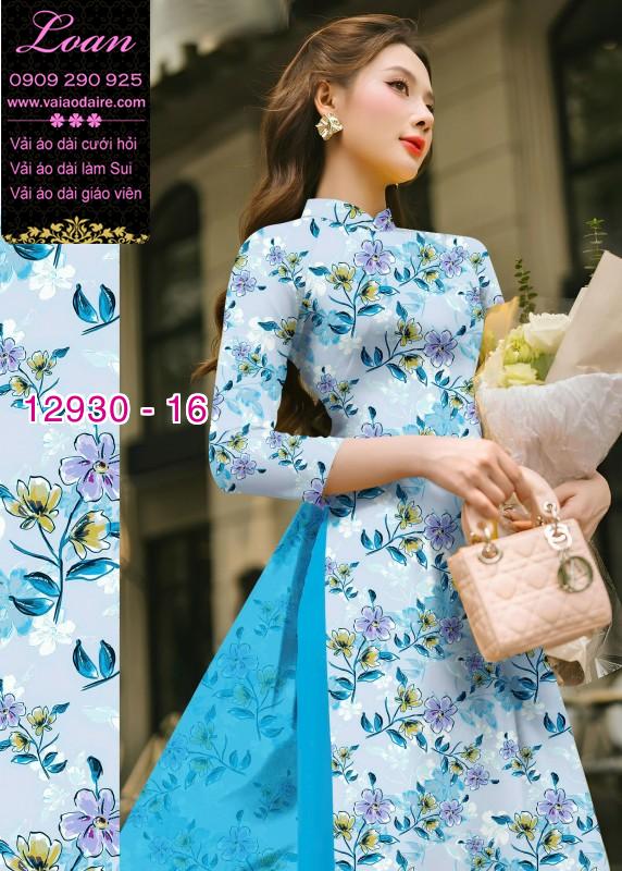 Vải áo dài hoa nhí in 3D
