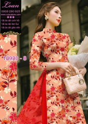 Vải áo dài hoa nhí in 3D