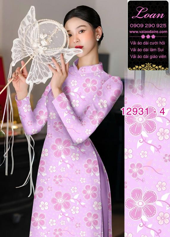 Vải áo dài hoa nhí in 3D