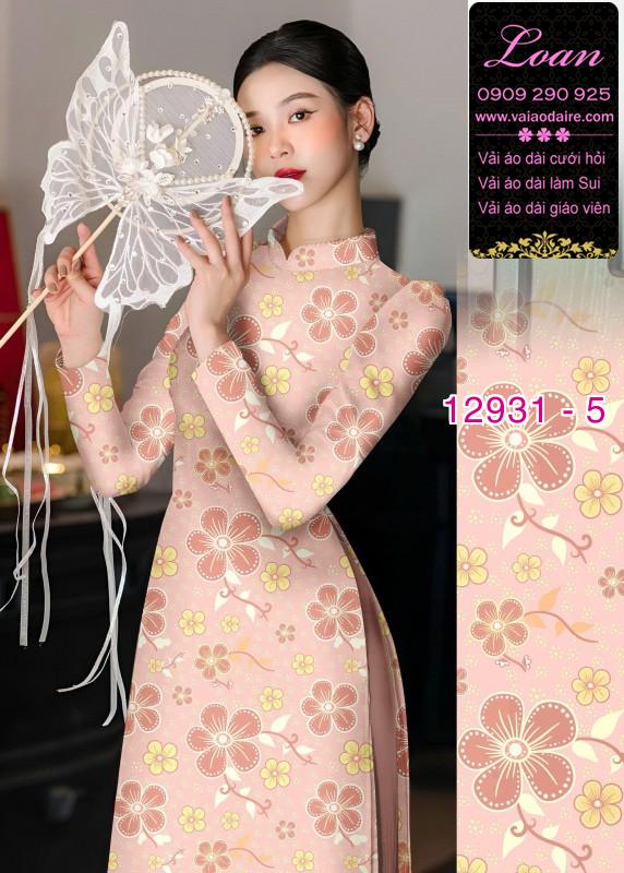 Vải áo dài hoa nhí in 3D