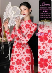 Vải áo dài hoa nhí in 3D